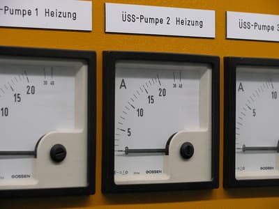 Ammeters at a treatment plant